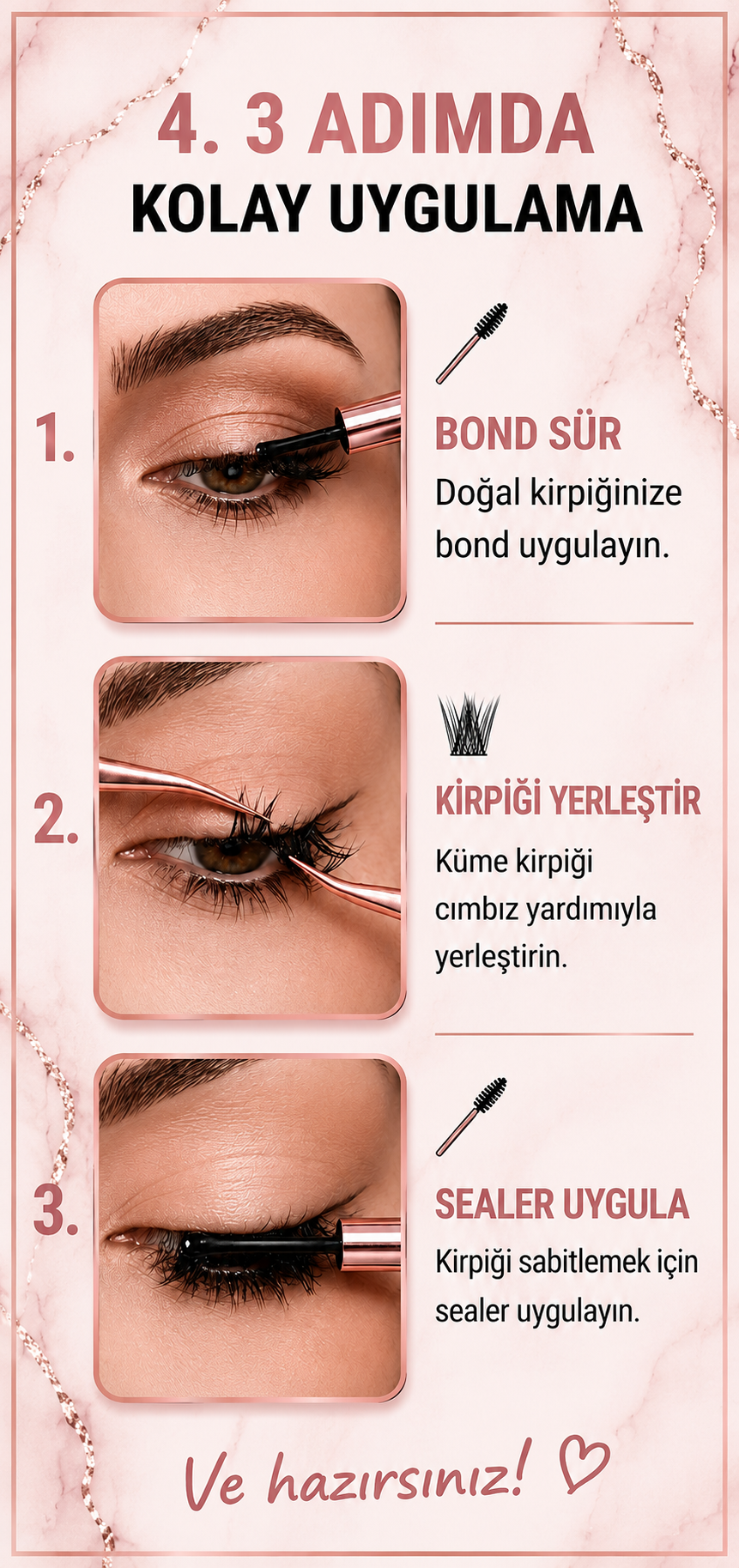Lanoria Beauty Kirpik Seti + Uygulama Kiti