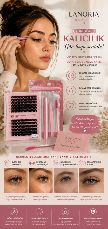 Lanoria Beauty 10 Gün Kalıcı Kirpik Seti