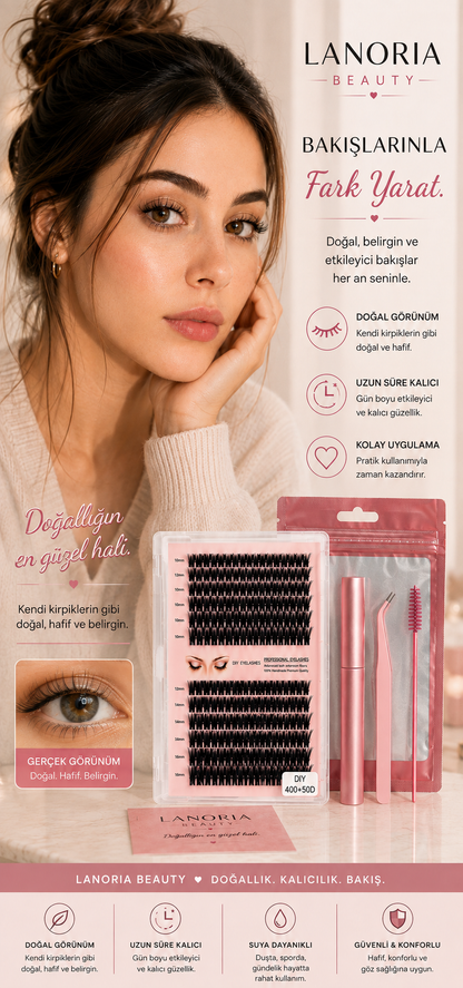 Lanoria Beauty 10 Gün Kalıcı Kirpik Seti